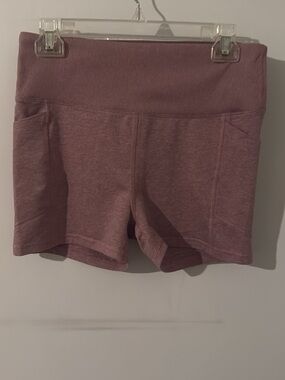Zobha Mauve Pink High-Rise Bike Shorts with Side Pockets